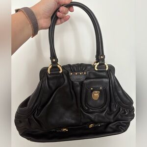 Ellen Tracy black leather bag